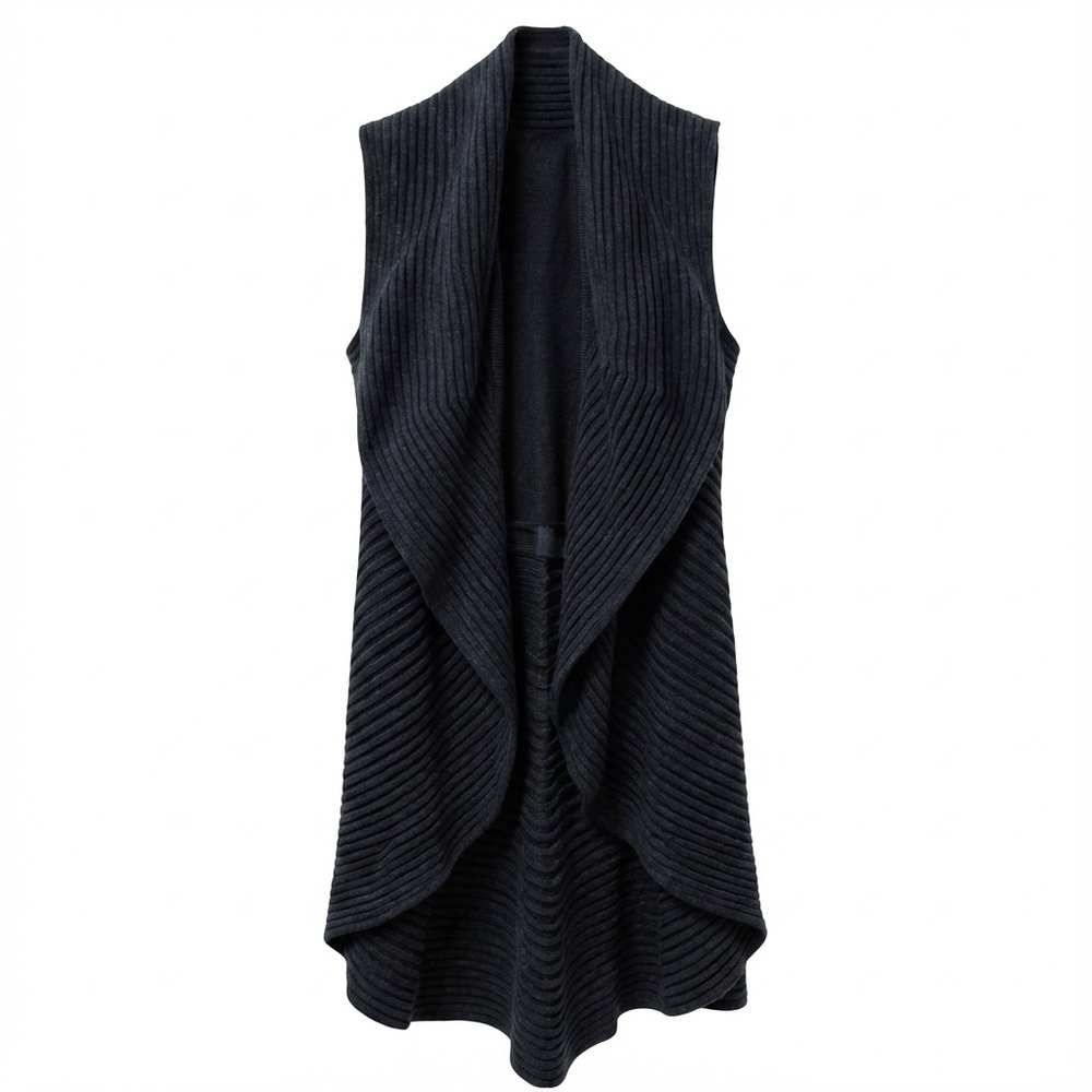 LAURIE B  Black Waterdall Knit Vest